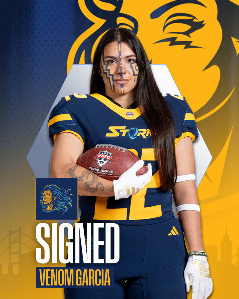 ALL-PRO LINEBACKER ANGELICA “VENOM” GARCIA RE-SIGNS WITH THE GOLDEN STATE STORM FOR 2027 SEASON