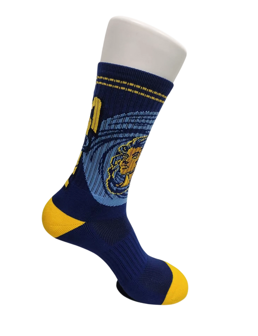Blue Athletic Crew Socks