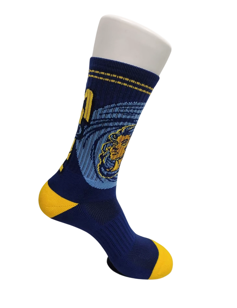 Blue Athletic Crew Socks