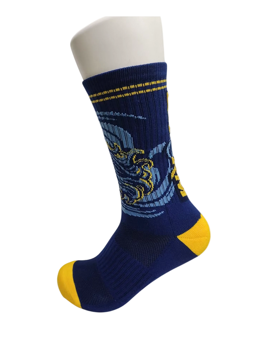 Blue Athletic Crew Socks